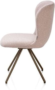 Xooon Ethan eetkamerstoel - draaibaar steelbrown - 4-poot - stof Cloudy - roze Roze Eetkamerstoel