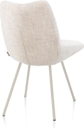 Xooon Mats eetkamerstoel - 4-pootjes - creme - Luton - creme Beige|Wit Eetkamerstoel