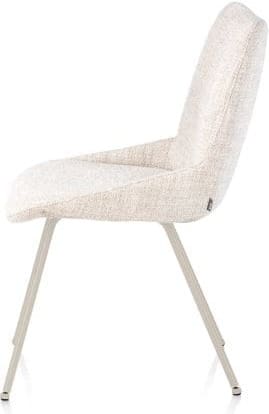 Xooon Mats eetkamerstoel - 4-pootjes - creme - Luton - creme Beige|Wit Eetkamerstoel