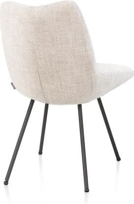 Xooon Mats eetkamerstoel - 4-pootjes - grafiet - Luton - creme Beige|Wit Eetkamerstoel