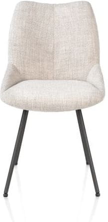 Xooon Mats eetkamerstoel - 4-pootjes - grafiet - Luton - creme Beige|Wit Eetkamerstoel