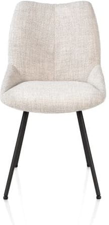 Xooon Mats eetkamerstoel - 4-pootjes - rough off black - Luton - creme Beige|Wit Eetkamerstoel