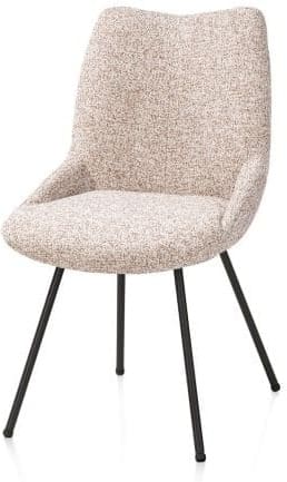 Xooon Mats eetkamerstoel - 4-pootjes - rough off black - Luton - koper Koper Eetkamerstoel