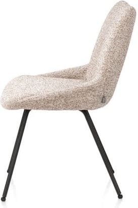 Xooon Mats eetkamerstoel - 4-pootjes - rough off black - Luton - koper Koper Eetkamerstoel