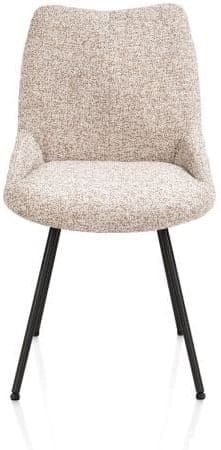 Xooon Mats eetkamerstoel - 4-pootjes - rough off black - Luton - koper Koper Eetkamerstoel