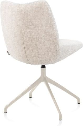Xooon Mats eetkamerstoel - draaibaar - creme - Luton - creme Beige|Wit Eetkamerstoel