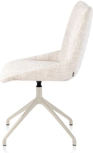 Xooon Mats eetkamerstoel - draaibaar - creme - Luton - creme Beige|Wit Eetkamerstoel