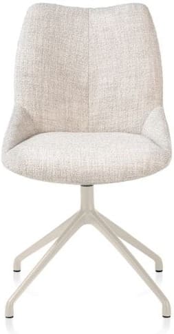 Xooon Mats eetkamerstoel - draaibaar - creme - Luton - creme Beige|Wit Eetkamerstoel