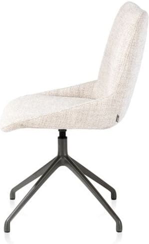 Xooon Mats eetkamerstoel - draaibaar - grafiet - Luton - creme Beige|Wit Eetkamerstoel