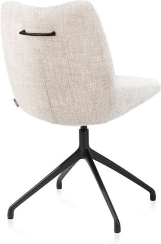 Xooon Mats eetkamerstoel - draaibaar - rough off black - Luton - creme Beige|Wit Eetkamerstoel