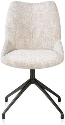 Xooon Mats eetkamerstoel - draaibaar - rough off black - Luton - creme Beige|Wit Eetkamerstoel