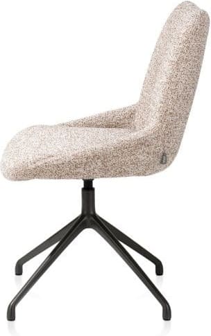 Xooon Mats eetkamerstoel - draaibaar - rough off black - Luton - koper Koper Eetkamerstoel