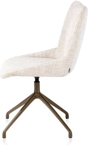 Xooon Mats eetkamerstoel - draaibaar - steelbrown - Luton - creme Beige|Wit Eetkamerstoel