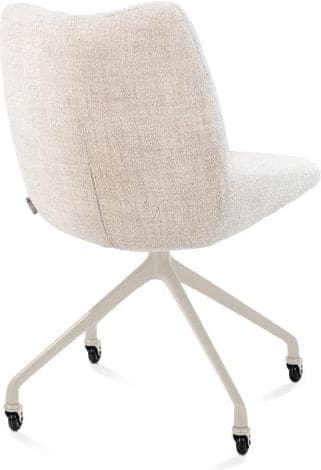 Xooon Mats eetkamerstoel - wielen - creme - Luton - creme Beige|Wit Eetkamerstoel