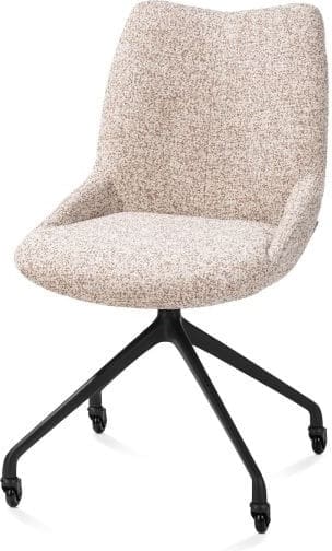 Xooon Mats eetkamerstoel - wielen - rough off black - Luton - koper Koper Eetkamerstoel