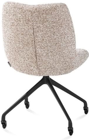 Xooon Mats eetkamerstoel - wielen - rough off black - Luton - koper Koper Eetkamerstoel