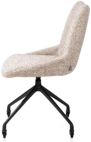 Xooon Mats eetkamerstoel - wielen - rough off black - Luton - koper Koper Eetkamerstoel