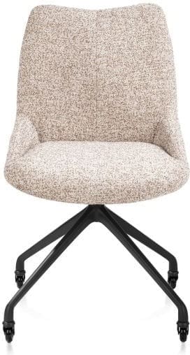 Xooon Mats eetkamerstoel - wielen - rough off black - Luton - koper Koper Eetkamerstoel