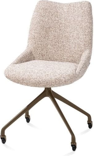 Xooon Mats eetkamerstoel - wielen - steelbrown - Luton - koper Koper Eetkamerstoel