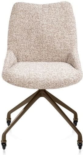 Xooon Mats eetkamerstoel - wielen - steelbrown - Luton - koper Koper Eetkamerstoel
