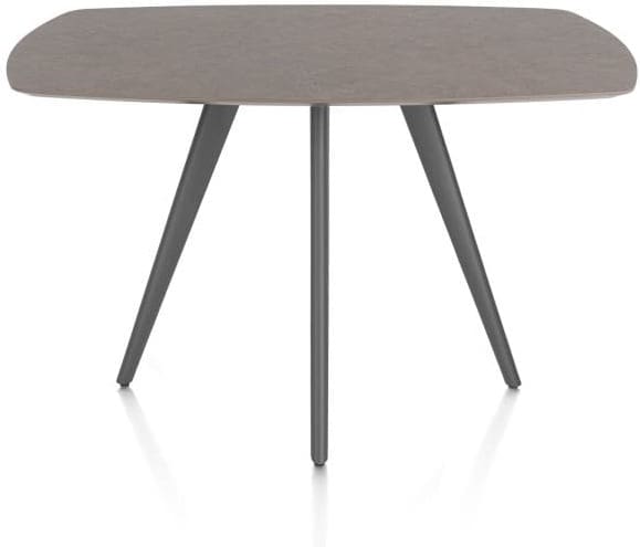 Xooon Saluti BARTAFEL OVAAL 150 X 105 CM. - 4-POOTJES - GRAPHIET - lava Bruin|Grijs|Antraciet Eettafel