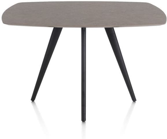 Xooon Saluti BARTAFEL OVAAL 150 X 105 CM. - 4-POOTJES - ROUGH OFF BLACK - lava Bruin|Grijs|Antraciet Eettafel