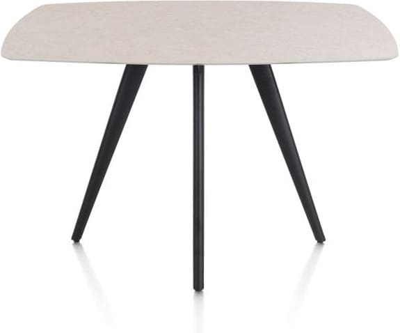 Xooon Saluti BARTAFEL OVAAL 150 X 105 CM. - 4-POOTJES - ROUGH OFF BLACK - light sand Eettafel