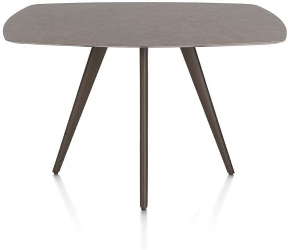 Xooon Saluti BARTAFEL OVAAL 150 X 105 CM. - 4-POOTJES - STEELBROWN - lava Bruin|Grijs|Antraciet Eettafel