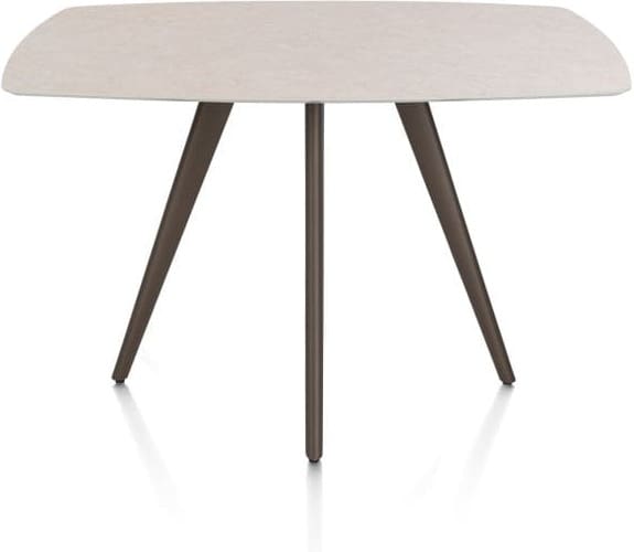Xooon Saluti BARTAFEL OVAAL 150 X 105 CM. - 4-POOTJES - STEELBROWN - light sand Eettafel