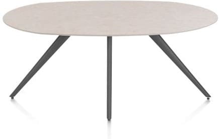 Xooon Saluti EETKAMERTAFEL ELLIPS 180 X 105 CM. - 4-POOTJES - GRAPHIET - light sand Eettafel