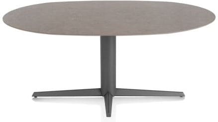 Xooon Saluti EETKAMERTAFEL ELLIPS 180 X 105 CM. - CENTRALE POOT - GRAPHIET - lava Bruin|Grijs|Antraciet Eettafel