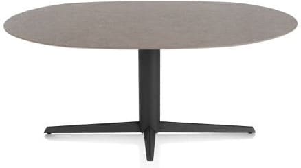 Xooon Saluti EETKAMERTAFEL ELLIPS 180 X 105 CM. - CENTRALE POOT - ROUGH OFF BLACK - lava Bruin|Grijs|Antraciet Eettafel