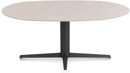 Xooon Saluti EETKAMERTAFEL ELLIPS 180 X 105 CM. - CENTRALE POOT - ROUGH OFF BLACK - light sand Eettafel