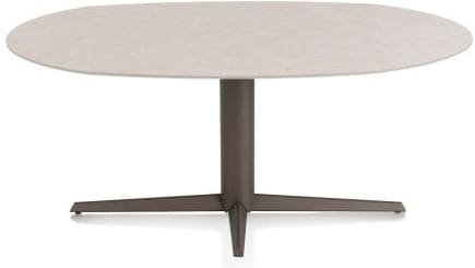 Xooon Saluti EETKAMERTAFEL ELLIPS 180 X 105 CM. - CENTRALE POOT - STEELBROWN - light sand Eettafel