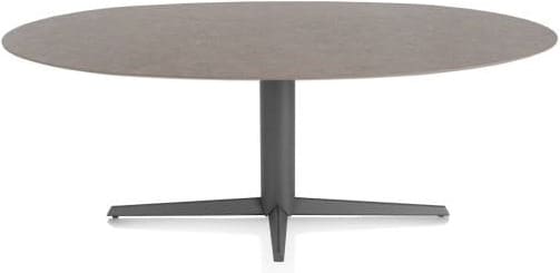 Xooon Saluti EETKAMERTAFEL ELLIPS 210 X 105 CM. - CENTRALE POOT - GRAPHIET - lava Bruin|Grijs|Antraciet Eettafel
