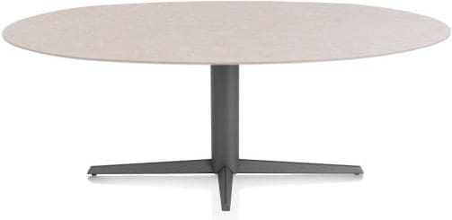 Xooon Saluti EETKAMERTAFEL ELLIPS 210 X 105 CM. - CENTRALE POOT - GRAPHIET - light sand Eettafel