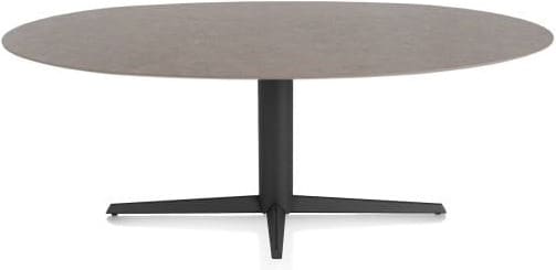 Xooon Saluti EETKAMERTAFEL ELLIPS 210 X 105 CM. - CENTRALE POOT - ROUGH OFF BLACK - lava Bruin|Grijs|Antraciet Eettafel