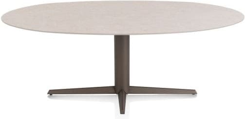 Xooon Saluti EETKAMERTAFEL ELLIPS 210 X 105 CM. - CENTRALE POOT - STEELBROWN - light sand Eettafel