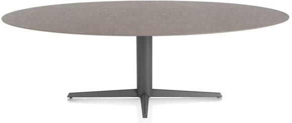 Xooon Saluti EETKAMERTAFEL ELLIPS 240 X 110 CM. - CENTRALE POOT - GRAPHIET - lava Bruin|Grijs|Antraciet Eettafel