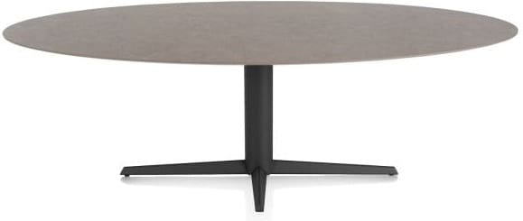 Xooon Saluti EETKAMERTAFEL ELLIPS 240 X 110 CM. - CENTRALE POOT - ROUGH OFF BLACK - lava Bruin|Grijs|Antraciet Eettafel