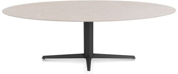 Xooon Saluti EETKAMERTAFEL ELLIPS 240 X 110 CM. - CENTRALE POOT - ROUGH OFF BLACK - light sand Eettafel
