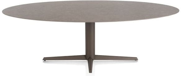 Xooon Saluti EETKAMERTAFEL ELLIPS 240 X 110 CM. - CENTRALE POOT - STEELBROWN - lava Bruin|Grijs|Antraciet Eettafel