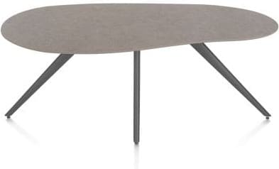 Xooon Saluti EETKAMERTAFEL ORGANISCH 180 X 120 CM. - 4-POOTJES - GRAPHIET - lava Bruin|Grijs|Antraciet Eettafel