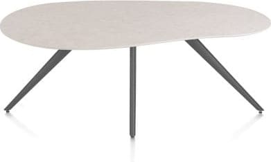 Xooon Saluti EETKAMERTAFEL ORGANISCH 180 X 120 CM. - 4-POOTJES - GRAPHIET - light sand Eettafel