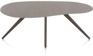 Xooon Saluti EETKAMERTAFEL ORGANISCH 180 X 120 CM. - 4-POOTJES - STEELBROWN - lava Bruin|Grijs|Antraciet Eettafel