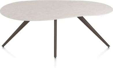 Xooon Saluti EETKAMERTAFEL ORGANISCH 180 X 120 CM. - 4-POOTJES - STEELBROWN - light sand Eettafel