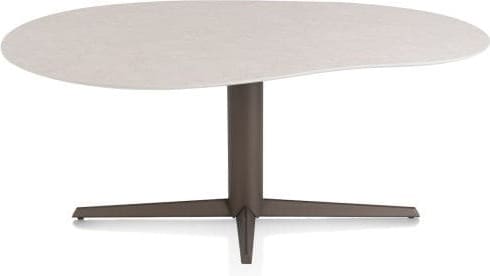 Xooon Saluti EETKAMERTAFEL ORGANISCH 180 X 120 CM. - CENTRALE POOT - STEELBROWN - light sand Eettafel