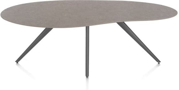 Xooon Saluti EETKAMERTAFEL ORGANISCH 210 X 120 CM. - 4-POOTJES - GRAPHIET - lava Bruin|Grijs|Antraciet Eettafel