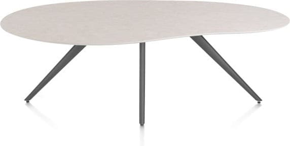 Xooon Saluti EETKAMERTAFEL ORGANISCH 210 X 120 CM. - 4-POOTJES - GRAPHIET - light sand Eettafel