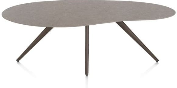 Xooon Saluti EETKAMERTAFEL ORGANISCH 210 X 120 CM. - 4-POOTJES - STEELBROWN - lava Bruin|Grijs|Antraciet Eettafel
